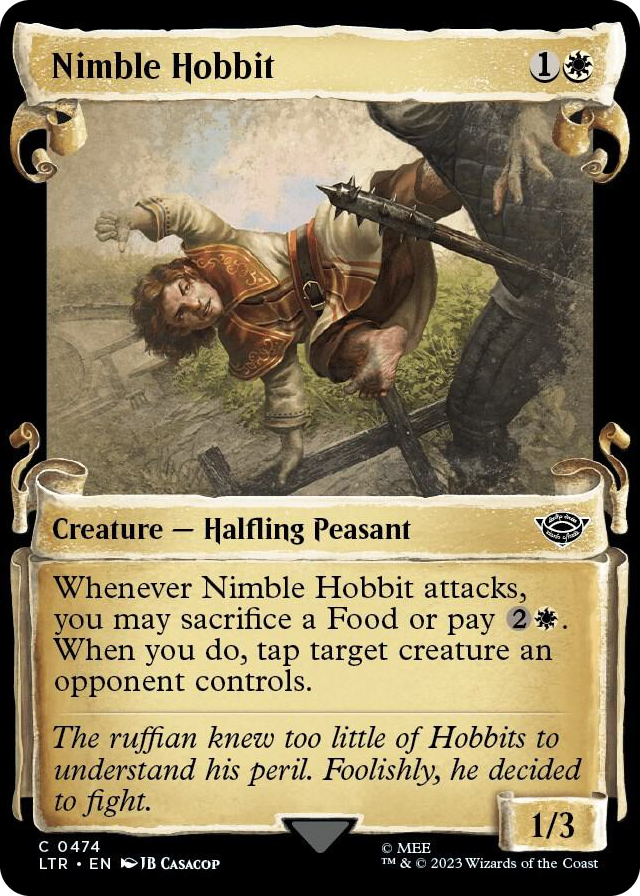 Nimble Hobbit (Showcase Scrolls) #474 C - Universes Beyond: The Lord of the Rings: Tales of Middle-earth Pokemon card