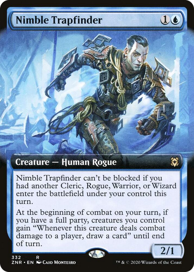 0332 Nimble Trapfinder (Extended Art) R Zendikar Rising