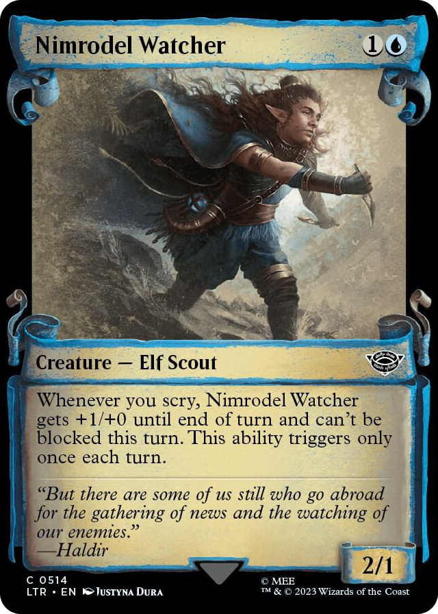 Nimrodel Watcher (Showcase Scrolls) #514 C - Universes Beyond: The Lord of the Rings: Tales of Middle-earth Pokemon card