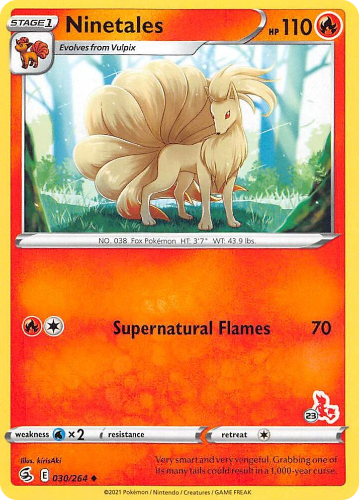 0030 Ninetales - 030/264 (#23 Cinderace Stamped) Promo Battle Academy 2022
