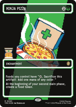0093 Ninja Pizza (Borderless) (Surge Foil) R Commander: Teenage Mutant Ninja Turtles
