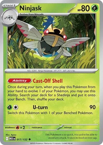 Ninjask #17/132 Uncommon - Mega Evolution Pokemon card