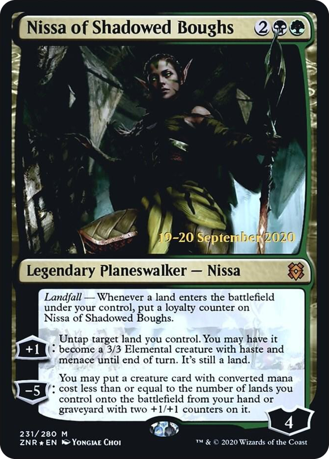 Nissa of Shadowed Boughs #231 M - Prerelease Cards Pokemon card
