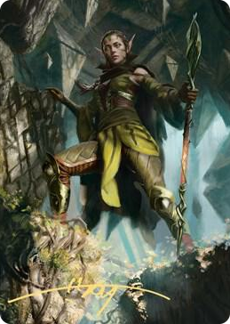 0005 Nissa of Shadowed Boughs Art Card (5/81) (Gold-Stamped Signature) S Art Series: Zendikar Rising