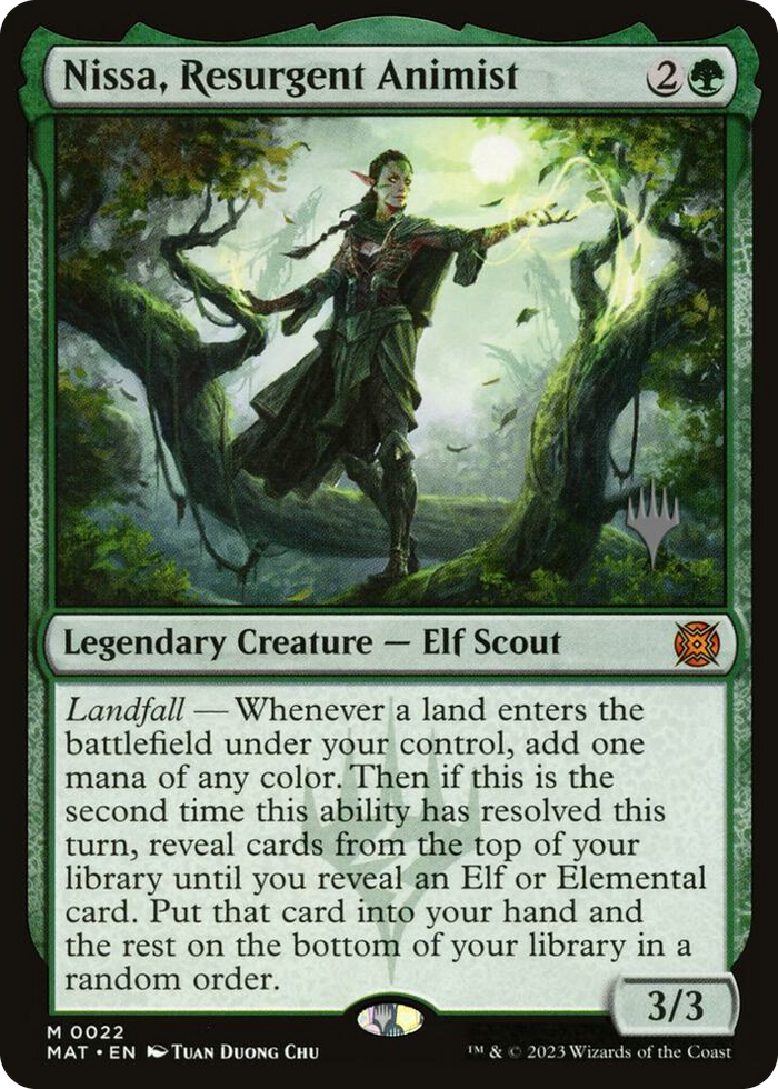 Nissa, Resurgent Animist #22 M - Promo Pack: Murders at Karlov Manor Pokemon card