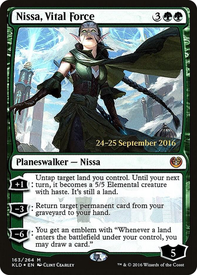 0163 Nissa, Vital Force M Prerelease Cards