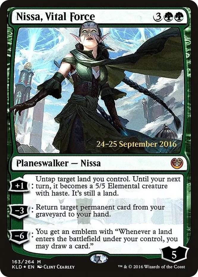 0163 Nissa, Vital Force M Prerelease Cards