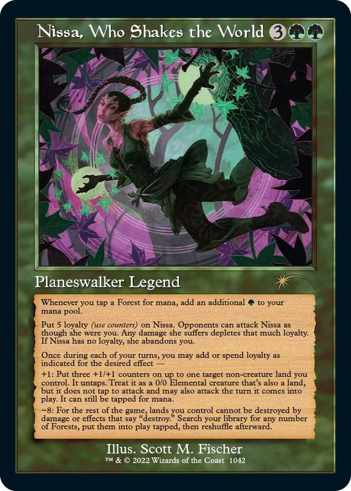 1042 Nissa, Who Shakes the World (Retro Frame) R Secret Lair Drop Series