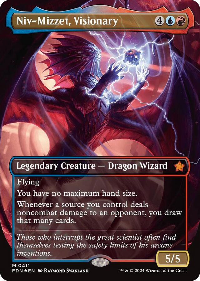 0411 Niv-Mizzet, Visionary (Borderless) (Mana Foil) M Foundations