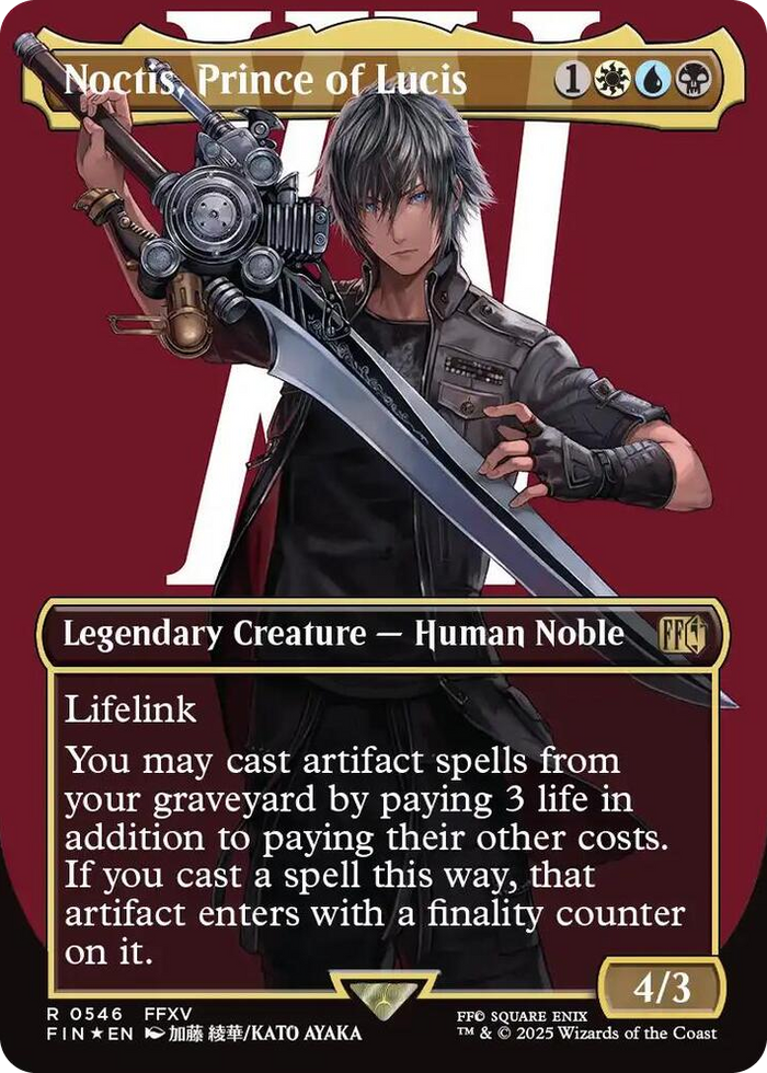 Noctis, Prince of Lucis (Borderless) (Surge Foil) #546 R - FINAL FANTASY Pokemon card