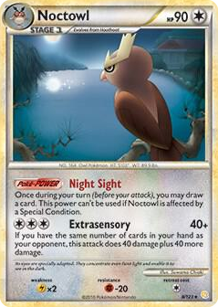 0008 Noctowl - 8/123 (HeartGold & SoulSilver) Rare Deck Exclusives