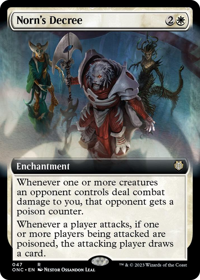 Norn's Decree (Extended Art) #47 R - Commander: Phyrexia: All Will Be One Pokemon card