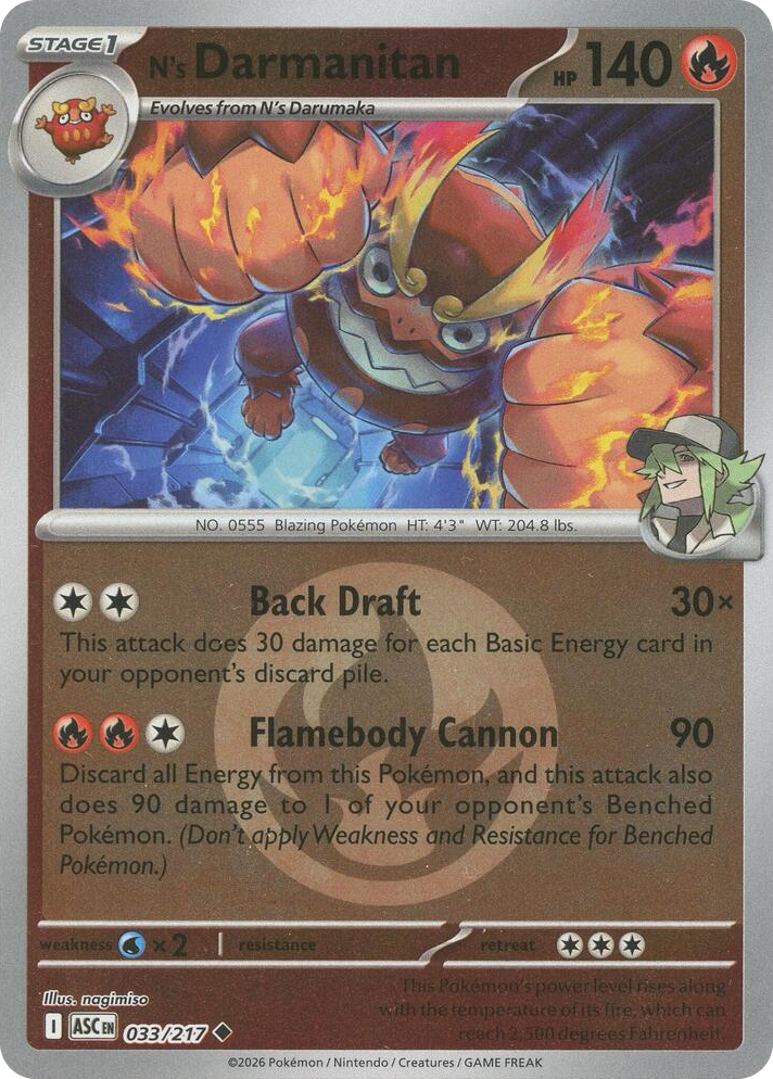 0033 N's Darmanitan (Energy Symbol Pattern) Uncommon Ascended Heroes