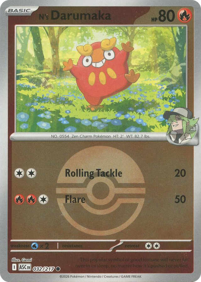 0032 N's Darumaka (Poke Ball) Common Ascended Heroes