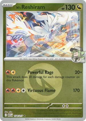 0154 N's Reshiram (Energy Symbol Pattern) Rare Ascended Heroes