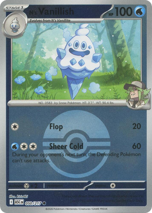 0050 N's Vanillish (Poke Ball) Common Ascended Heroes