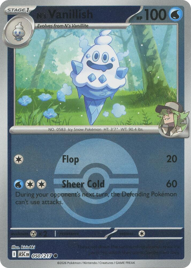0050 N's Vanillish (Poke Ball) Common Ascended Heroes
