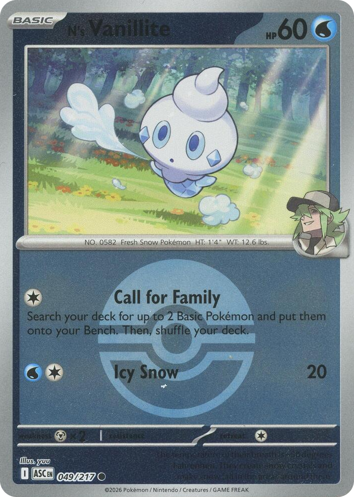 0049 N's Vanillite (Poke Ball) Common Ascended Heroes