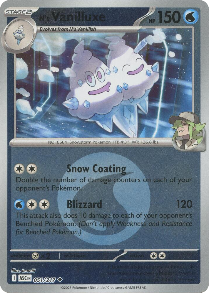 0051 N's Vanilluxe (Energy Symbol Pattern) Uncommon Ascended Heroes