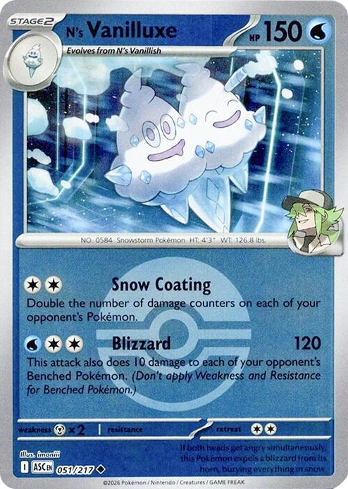 0051 N's Vanilluxe (Poke Ball) Uncommon Ascended Heroes