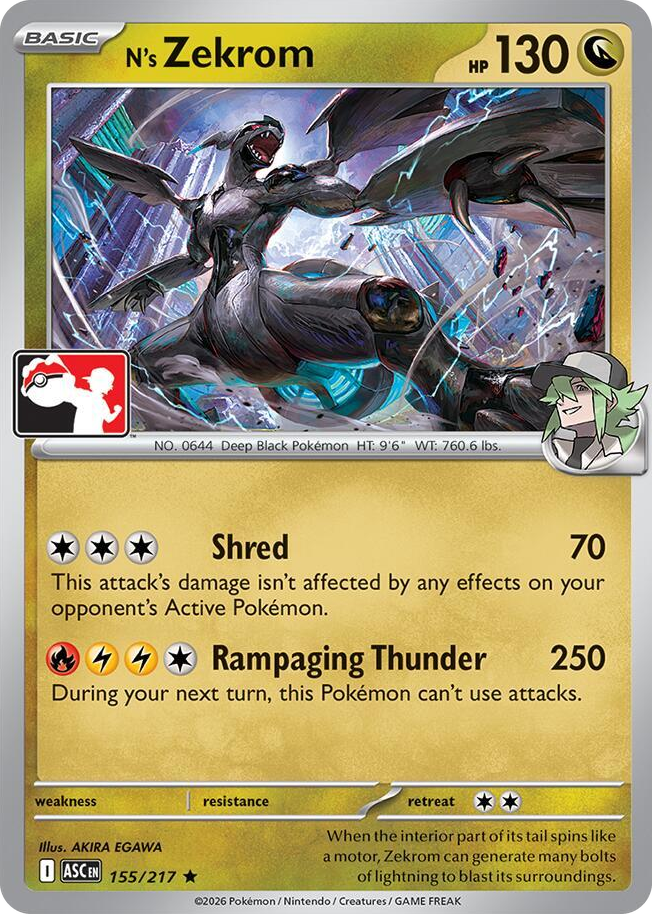0155 N's Zekrom Rare Prize Pack Series Cards