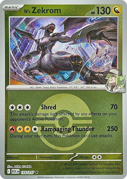 0155 N's Zekrom (Poke Ball) Rare Ascended Heroes
