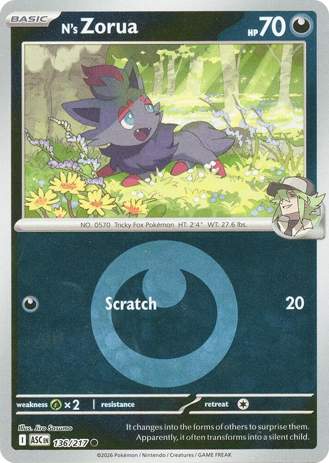 0136 N's Zorua (Energy Symbol Pattern) Common Ascended Heroes