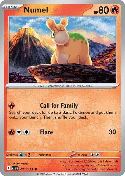 Numel #21/132 Common - Mega Evolution Pokemon card