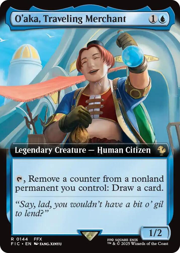 0144 O'aka, Traveling Merchant (Extended Art) R Commander: FINAL FANTASY