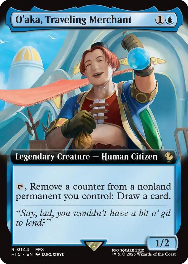 0144 O'aka, Traveling Merchant (Extended Art) R Commander: FINAL FANTASY