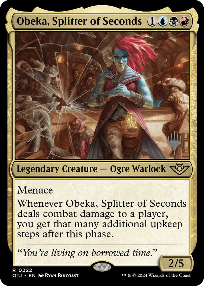 Obeka, Splitter of Seconds #222 R - Promo Pack: Outlaws of Thunder Junction Pokemon card