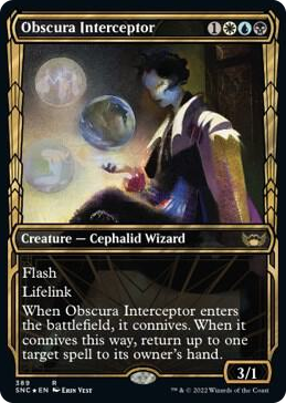 0389 Obscura Interceptor (Gilded Foil) R Streets of New Capenna