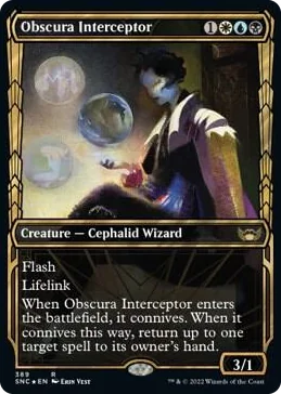 0389 Obscura Interceptor (Gilded Foil) R Streets of New Capenna