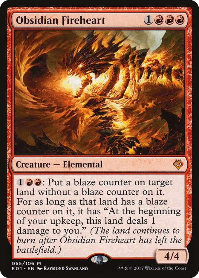 Obsidian Fireheart #55 M - Archenemy: Nicol Bolas Pokemon card
