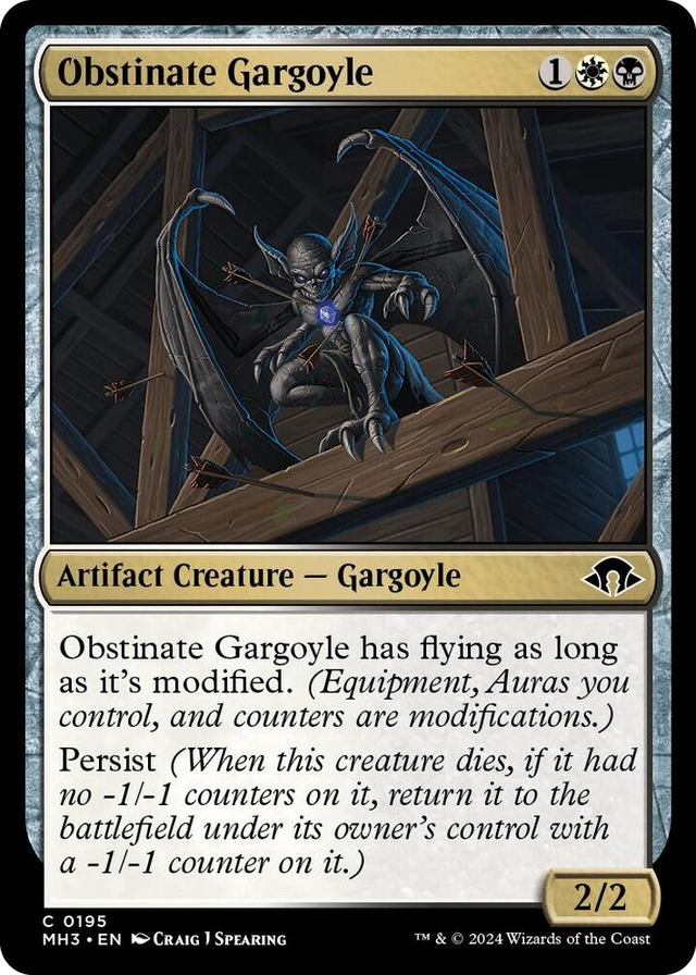0195 Obstinate Gargoyle C Modern Horizons 3