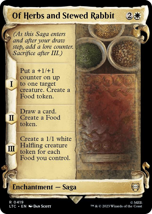 Of Herbs and Stewed Rabbit (Showcase Scrolls) #419 R - Commander: The Lord of the Rings: Tales of Middle-earth Pokemon card