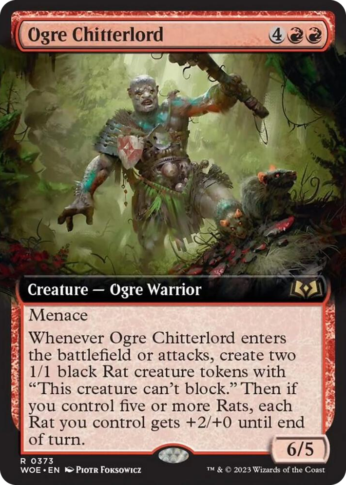 0373 Ogre Chitterlord (Extended Art) R Wilds of Eldraine