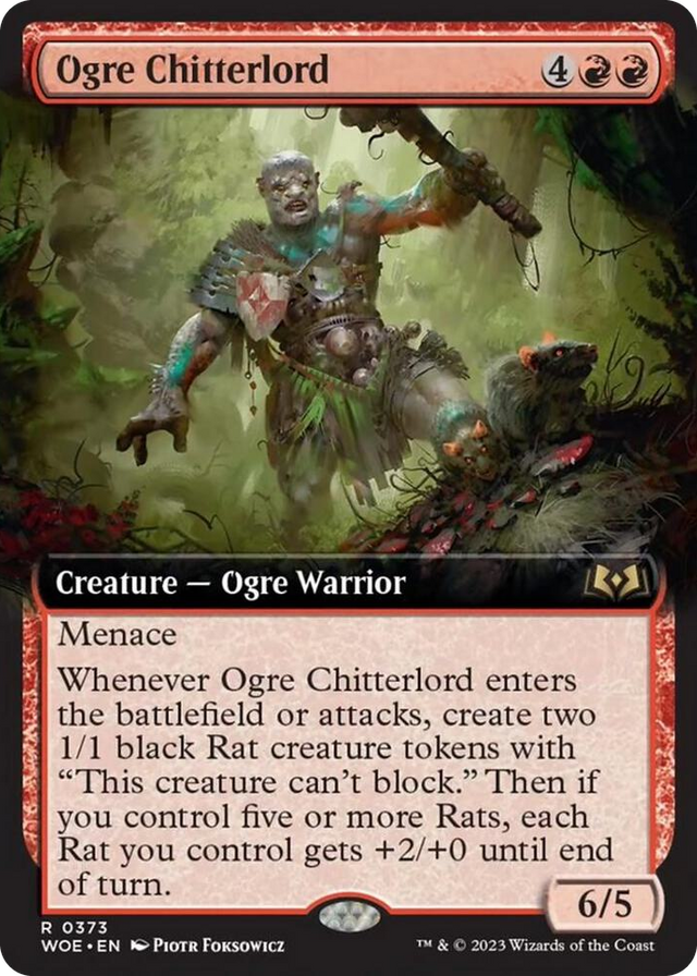 0373 Ogre Chitterlord (Extended Art) R Wilds of Eldraine