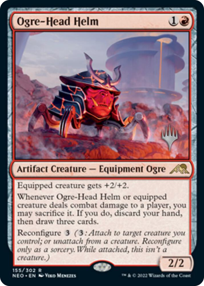 0155 Ogre-Head Helm R Promo Pack: Kamigawa: Neon Dynasty