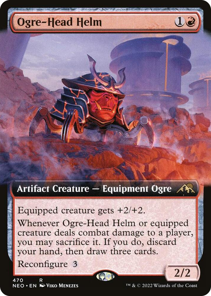 0470 Ogre-Head Helm (Extended Art) R Kamigawa: Neon Dynasty