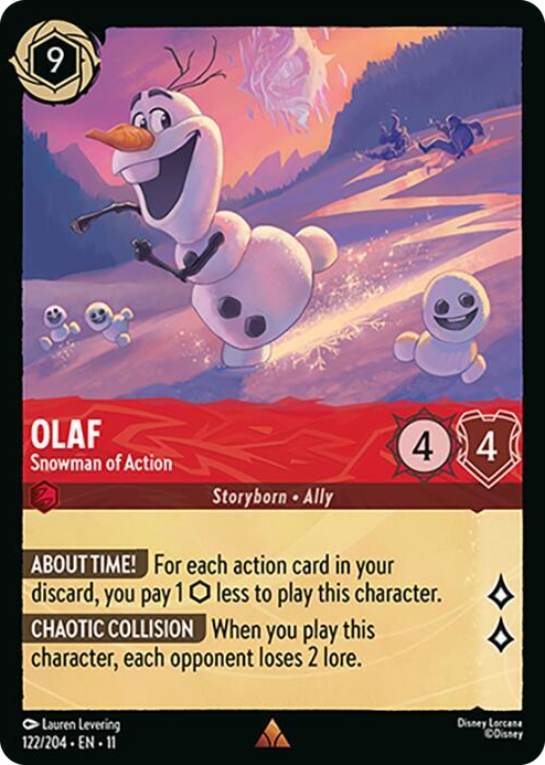 0122 Olaf - Snowman of Action Rare Winterspell