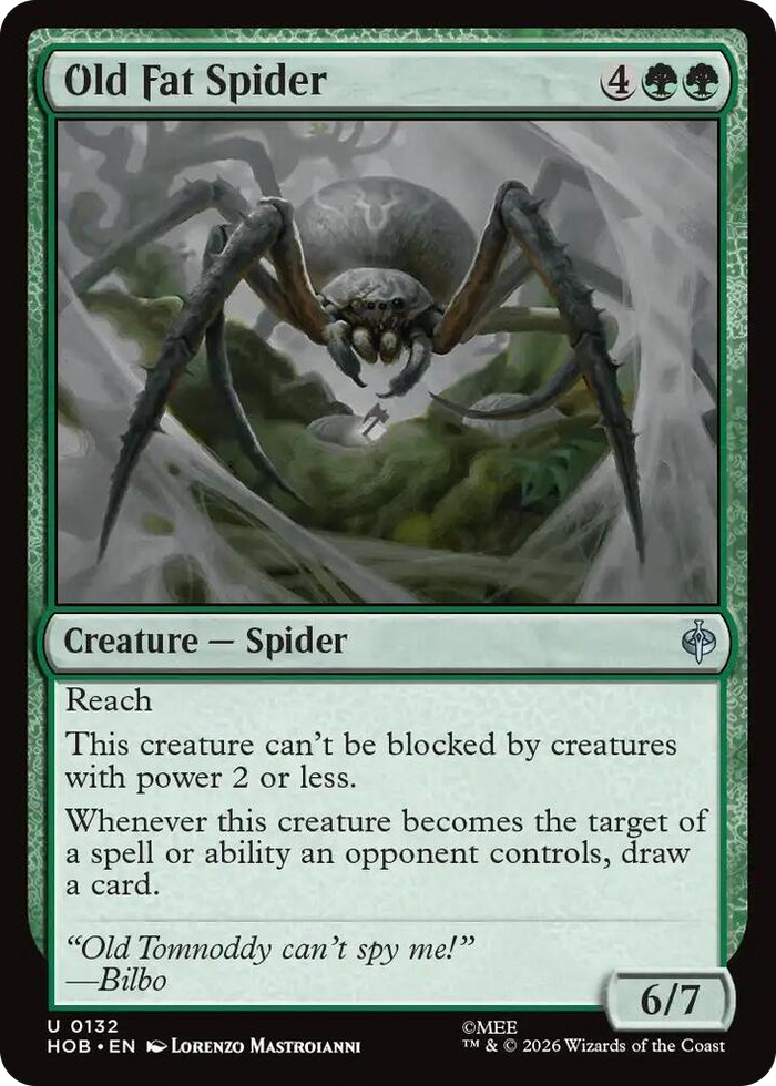Old Fat Spider #132 U - The Hobbit Pokemon card