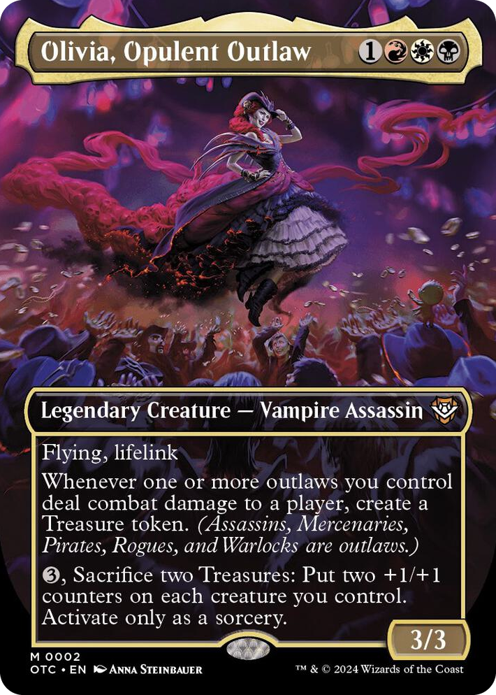 0002 Olivia, Opulent Outlaw (Borderless) M Commander: Outlaws of Thunder Junction