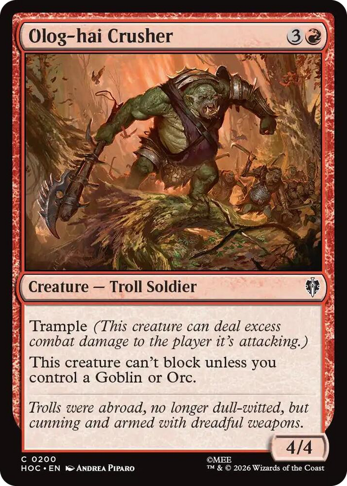 Olog-hai Crusher #200 C - The Hobbit: Eternal-Legal Pokemon card