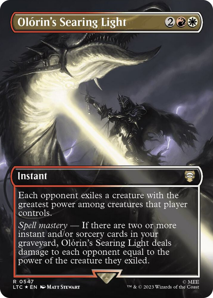 Olorin's Searing Light (Borderless) (Surge Foil) #547 R - Commander: The Lord of the Rings: Tales of Middle-earth Pokemon card