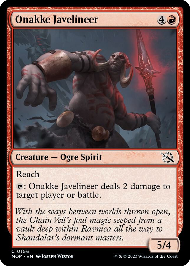 Onakke Javelineer #156 C - March of the Machine Pokemon card