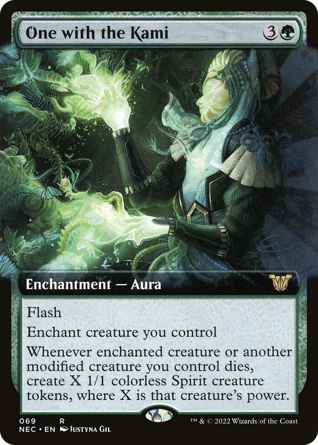 0069 One with the Kami (Extended Art) R Commander: Kamigawa: Neon Dynasty