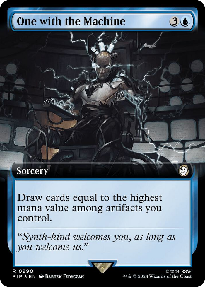 One with the Machine (Extended Art) (Surge Foil) #990 R - Universes Beyond: Fallout Pokemon card