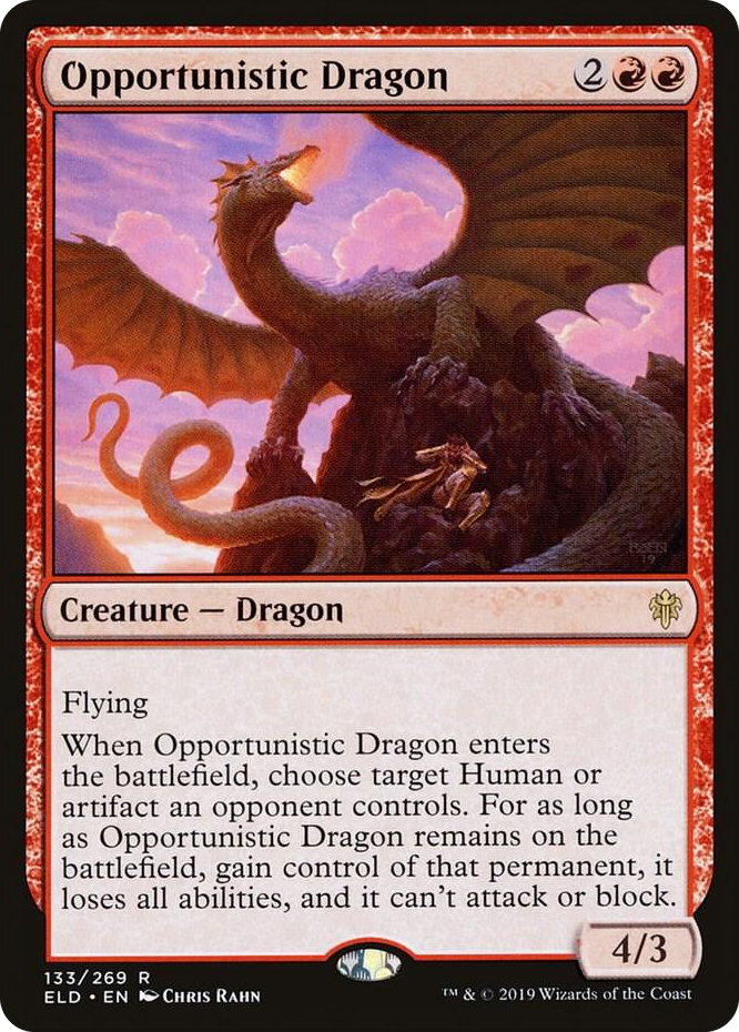 0133 Opportunistic Dragon R Throne of Eldraine
