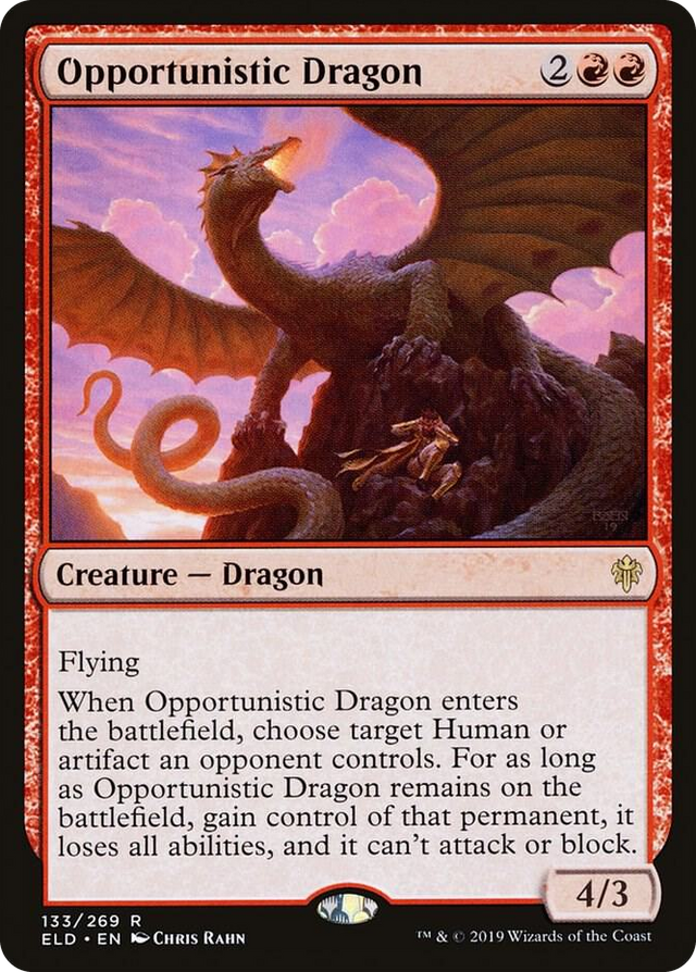 0133 Opportunistic Dragon R Throne of Eldraine